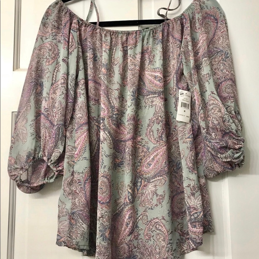 NWT! Sheer loose fitting paisley design top